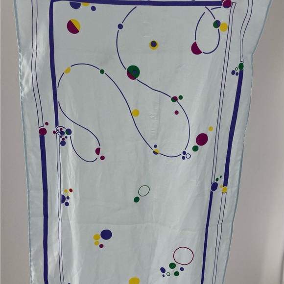 Light blue 43”x10” silk-like soft rectangular scarf A1 - Picture 2 of 7